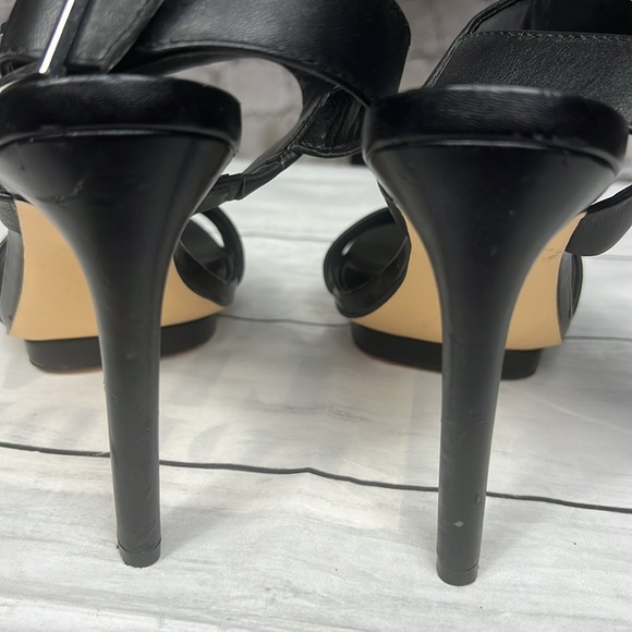 Calvin Klein Black Leather Heeled Sandals Size 8M - Picture 10 of 12